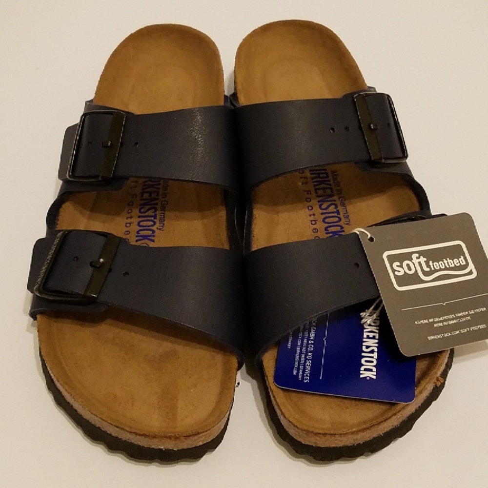 New Birkenstock Arizona Soft Footbed Navy 38 - Picture 2 of 6
